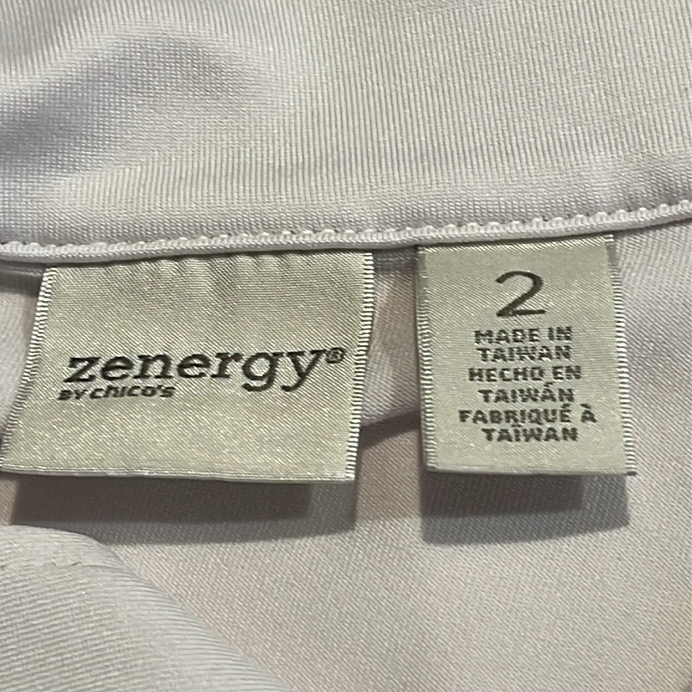 Zenergy White, Black & Silver Rhinestone Golf Shirt - Picture 6 of 7